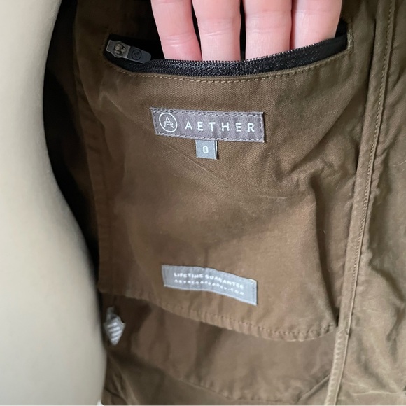 Aether Outlook Olive Green Button Front Cotton Field Jacket - Picture 14 of 16